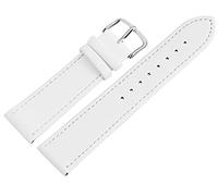 Bracciale in vera pelle bianca liscia, piatto, 20 mm