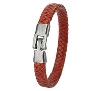 Bracciale In Vera Pelle Per Uomo E Donna, Elegante Braccialetto In Corda Con Chiusura Di Sicurezza, Polsino Unisex, Braccialetti In Pelle Per L'Uso Quotidiano, Gioielli Da Uomo, Regali, Bianco-Rosso