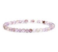Bracciale in vera pietra preziosa con perle rotonde da 4 mm, diverse lunghezze, pietra curativa, pietra preziosa, portafortuna, regalo talismano, S - 15 CM, Gemma, Gemma
