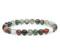 Bracciale in vera pietra preziosa con perle rotonde da 6 mm, diverse lunghezze, pietra curativa, pietra preziosa, portafortuna, regalo talismano, L - 21 CM, Gemma, Gemma