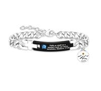 Bracciale Incoraggiante Speranza e Fede con Ciondolo Seme di Senape - Catena in Acciaio Inossidabile Stile Cubano - « Fede piccola come un granello di senape » Matteo 17:20, Y4354
