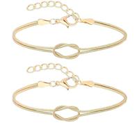 Bracciale infinito con catena a forma di serpente con nodo d'amore, bracciale infinito con catena a forma di serpente con nodo d'amore, braccialetti con nodo di madre e figlia (2 pieces gold)