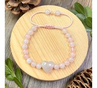 Bracciale Intrecciato a Chakra , Perline di Naturale da 6mm - a Forma di Cuore per l' 'Amore per San Valentino, Regalo di Anniversario, Bracciale da Donna, Regalo , per e Speciali