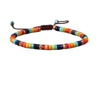 Bracciale intrecciato arcobaleno fatto a mano | Gioielli yoga for energia positiva e consapevolezza