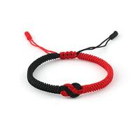 Bracciale Intrecciato,Braccialetti Intrecciati Fatti A Mano in Corda di Cotone Nero Rosso Fascino Regolabile Gioielli Classici Amicizia Tibetana Regalo per Ragazzo Ragazza Coppie Uomo Donna