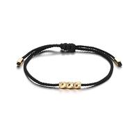 Bracciale Intrecciato con Perline di Rame a Forma Speciale per Donna Bracciale Regolabile Fatto a Mano con Corda Nera Bracciale Portafortuna Handy And Professional