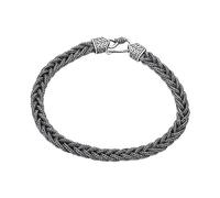 Bracciale intrecciato corda in argento sterling 925 nero bracciale a catena fatto a mano per uomo donna 5mm 18cm