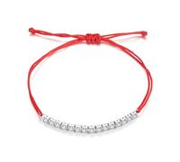 Bracciale intrecciato corda rossa, bracciale in argento sterling 925 per le donne