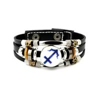 Bracciale Intrecciato Regolabile In Pelle A Strati Con Geometria Dello Spazio Quantistico Del Sagittario, Bracciale Etnico Fatto A Mano, Accessorio Per L'Amicizia, Regalo Di Compleanno O Di Natale.