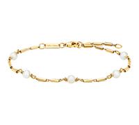 Bracciale Julie Julsen in argento sterling 925 placcato oro con perle d'acqua...