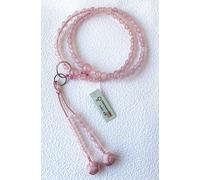 Bracciale Juzu Giapponese Buddhist Jodo-shu In Quarzo Rosa Con Anello In Argento