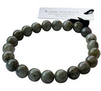 Bracciale labradorite perline rotonde 8 mm, Taglia unica, labradorite, Perla sintetica