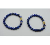 Bracciale Lapis Lazuli 8 MM Perle Con Buddha Testa Stretcharmband Circa 19,5 CM