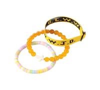 Bracciale Larghezza E Gioielli Per Uomo E Donna Regolabile In Argilla Con Dischi In Vinile Heishi E Perle Naturali. Bracciale con anelli per battesimo e nonna, Taglia unica, Plastica