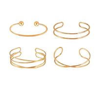 Bracciale largo in oro da donna, 4/6 pezzi oro aperto, bracciale da donna, regolabile in oro, bracciale dorato per donne, adolescenti e ragazze, Eine Grösse, Filo di ferro zincato, Nessuna pietra