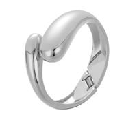 Bracciale largo in pelle nera da donna per incontri di lavoro, un bracciale in lega dorata a goccia d'acqua con strada per donne, polsino irregolare, per iniziale, Taglia unica, lega di zinco, Nessuna