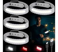 Bracciale LED USB, 4 pezzi COB luminoso LED Reflective Band luce per jogging corsa corsa sport