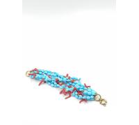 Bracciale Linea nereide pasta di turchese e rami di corallo rosso