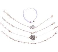 Bracciale Lotus Love Letters Bracciale in Lega Turchese retrò Inglese per Ragazze Donna Donna Accessori Moda 5 Pezzi Fashion Processing