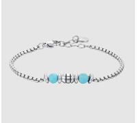 Bracciale Luca Barra Bambino Acciaio Pietre Turchesi _JB218