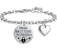 Bracciale Luca Barra Donna Acciaio Ciondolo Amicizia e Cuore _BK2313