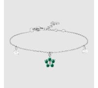 Bracciale Luca Barra Donna Acciaio Ciondolo Fiore Zirconi Verdi _BK2859