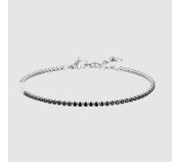 Bracciale Luca Barra Uomo Acciaio Tennis Zirconi Neri _BA1886