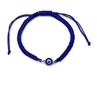 BRACCIALE MACRAME CON OCCHIO TURCO E ARGENTO, 19 centímetros, Argento sterling