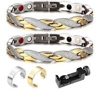 Bracciale Magnetico 2 Pezzi Elegante Terapia Fit Plus Anti-Fatica Braccialetti Dimagranti Anello Drenaggio Linfatico Migliorare Circolazione Sanguigna