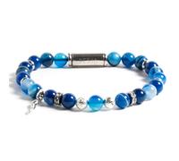 Bracciale Magnetico Agata Blu Lava Vulcanica Corno Argento 925 | Nyota Blue Desj