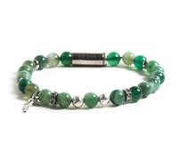 Bracciale Magnetico Agata Verde Corno Argento 925 | Nyota Green Desja® donna
