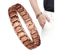 Bracciale magnetico da uomo | bracciale da polso in rame con potenti magneti | braccialetto sportivo per fitness, allenamento, viaggi, golf, tennis, papà, anziani, regalo di compleanno