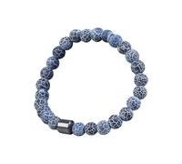 Bracciale magnetico da uomo con magneti a 800 gauss, pietre naturali, realizzato a mano, bilanciamento dell'energia, cinturino alla moda per tutti i giorni e regali, cinturino regolabile, Eine Grösse