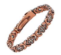 Bracciale magnetico, gioiello scintillante con quadrifoglio regolabile - Gioielli in rame da donna - Per anniversari di matrimonio Compleanno San Festa della mamma Festa del Viaggio e Casual