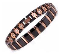 Bracciale magnetico in ceramica - Athena nera e rame 18,7 cm - bracciale antidolore - bracciale artrite - bracciale magnetoterapia - bracciale magnetico - bracciale energetico