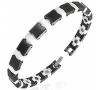 Bracciale Magnetico In Ceramica Bianca Con Maglie Nere