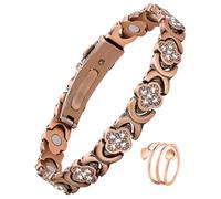 Bracciale magnetico in rame puro per donne, braccialetto di rame ad ultra resistenza efficace con box regalo e strumento di rimozione