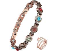 Bracciale magnetico in rame puro per donne, braccialetto di rame ad ultra resistenza efficace con box regalo e strumento di rimozione