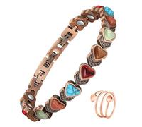 Bracciale magnetico in rame puro per donne, braccialetto di rame ad ultra resistenza efficace con box regalo e strumento di rimozione