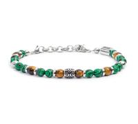 Bracciale malachite e occhio di tigre 6mm