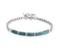 Bracciale Malachite Verde Uomo Acciaio Catena Sagapo SRT28