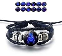 Bracciale Manifestazione, Bracciale in Pelle Regolabile Fatto A Mano, Dodici Bracciali della Serie Constellation per Uomini E Donne Come Regali, Scorpio, Specialty Size