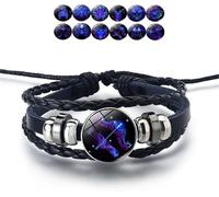 Bracciale Manifestazione, Bracciale in Pelle Regolabile Fatto A Mano, Dodici Bracciali della Serie Constellation per Uomini E Donne Come Regali, Sagittarius, Specialty Size