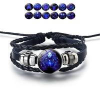 Bracciale Manifestazione, Bracciale in Pelle Regolabile Fatto A Mano, Dodici Bracciali della Serie Constellation per Uomini E Donne Come Regali, Virgo, Specialty Size