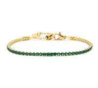 BRACCIALE MARLU' TENNIS VERDE 2,5 MM CON ZIRCONE CENTRALE PVD ORO 31BR0006G