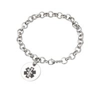 Bracciale Medico Di Allerta Per Donne Con Charm ID Personalizzato Inciso Orbit