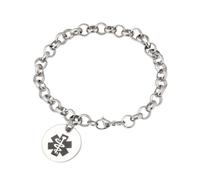 Bracciale Medico Di Allerta Per Donne Con Charm ID Personalizzato Inciso Orbit
