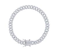 Bracciale Miami Cuban Link Unisex In Argento Sterlingo 925 Di 6Mm 2.70 Ct.