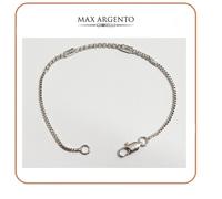 Bracciale Modello Tennis Materiale Catena Ottone Brillantini Cristallo - Rodiato