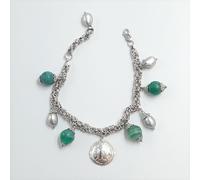 Bracciale Monete e pietre dure in argento 925%